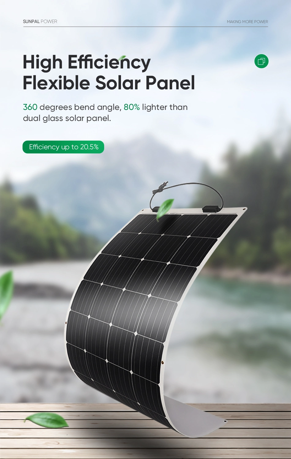 Wholesale High Efficiency Marine Flexible Solar Panels 18V 24V 36V 48V 50W 100W 150W 200W 275W Small